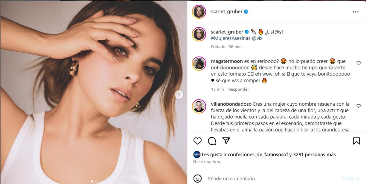 Captura de pantalla Instagram Scarlet Gruber