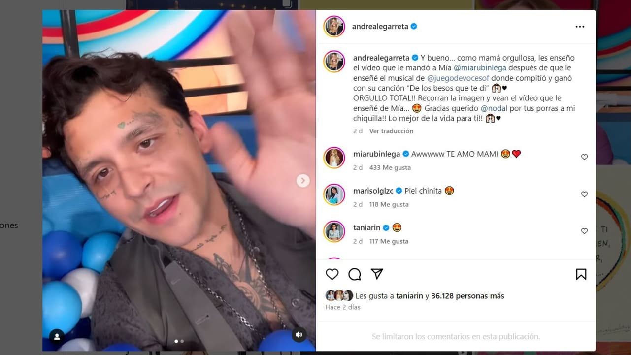 Nodal dedica mensaje a Mía Rubín.