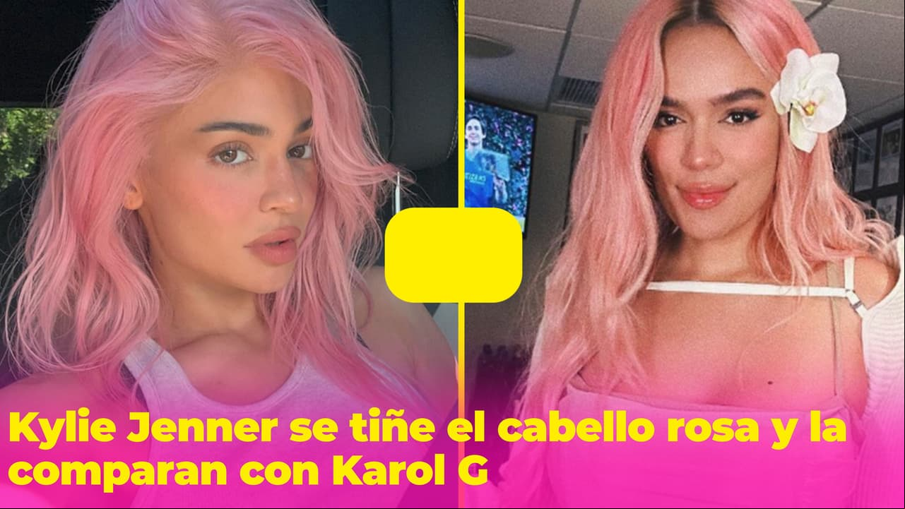 Kylie Jenner se tiñe el cabello de rosa y fans de Karol G le dicen que está copiando su estilo
