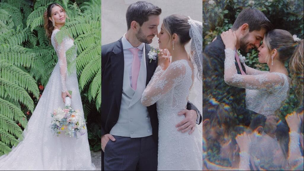 Paulina Goto lució un vestido de novia de la catalana Rosa Clará.