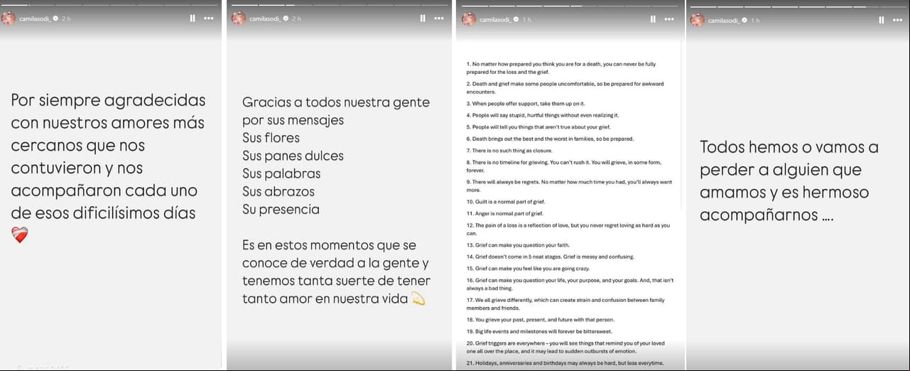 Captura de historias de Instagram Camila Sodi