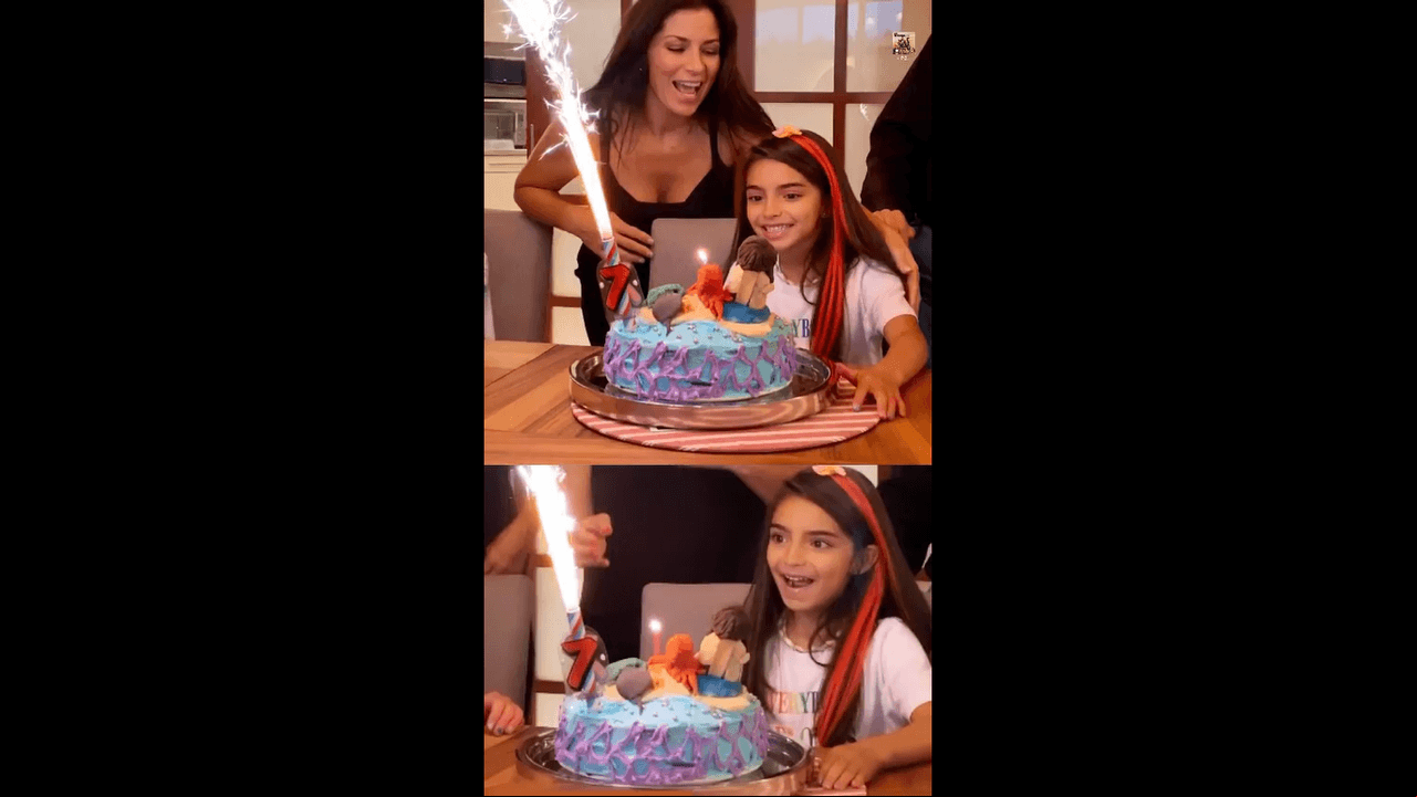 No fueron los únicos detalles que llamaron la atención, también que el pastel de cumpleaños de Aitana Derbez fue de sirenas e incluso se alcanza a apreciar el nombre de la pequeña.