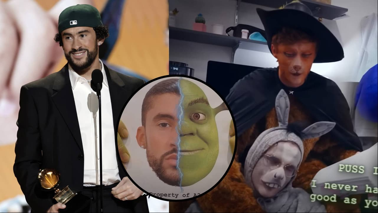 ¡De ‘Conejo Malo’ al ogro más famoso del cine! Bad Bunny se transforma en Shrek: se vuelve meme