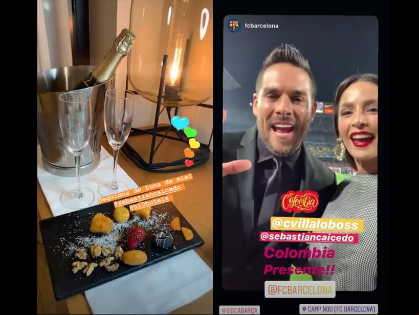 Aprovechando su estancia en dicha ciudad, Sebastián y Carmen asistieron a uno de los partidos del FC Barcelona, momento que quedó documentado en las redes sociales del equipo.