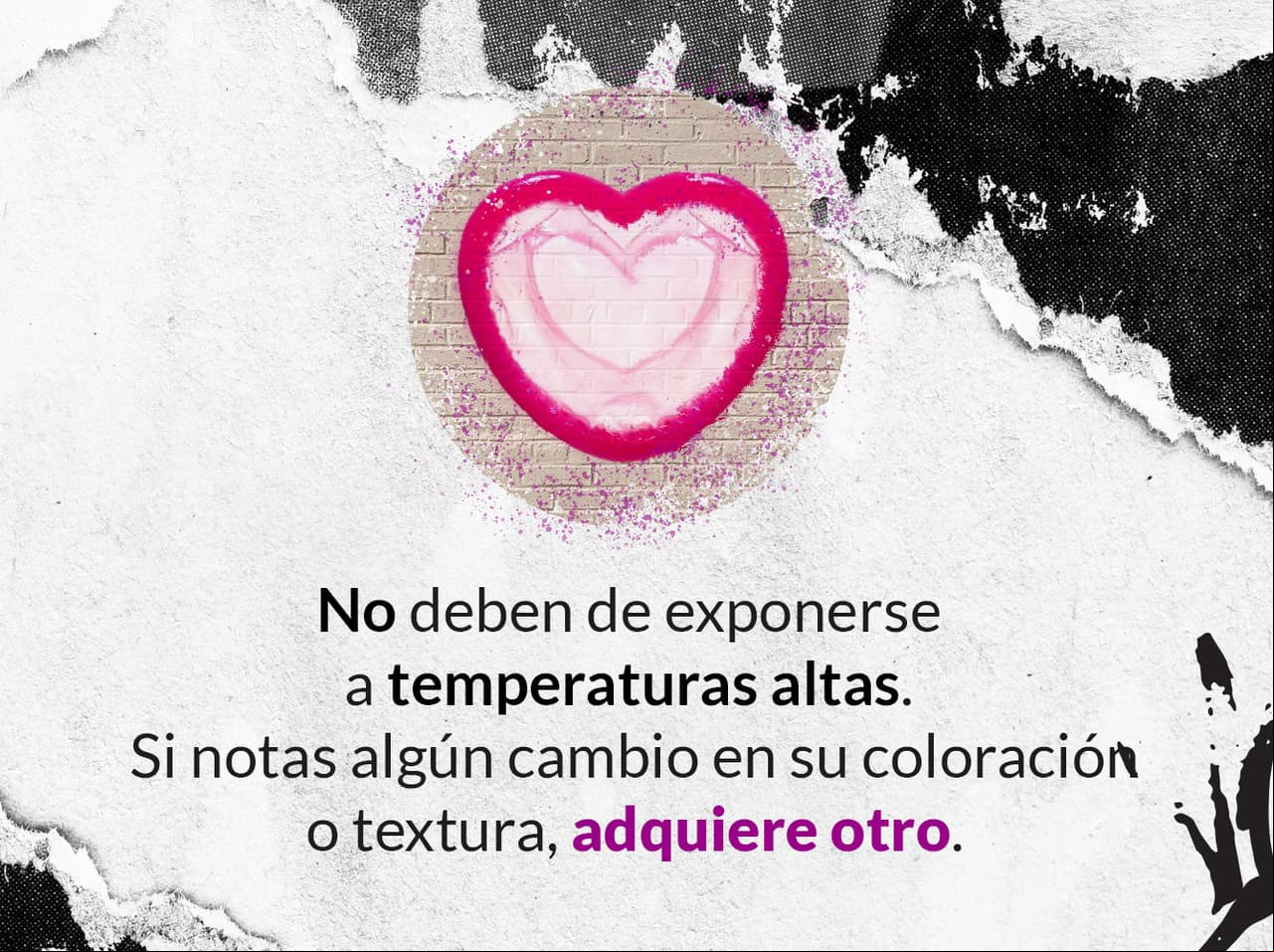 Los condones, al igual que otros productos, se degradan con el paso del tiempo y la exposición a diferentes temperaturas. Procura mantenerlos siempre a temperatura ambiente.