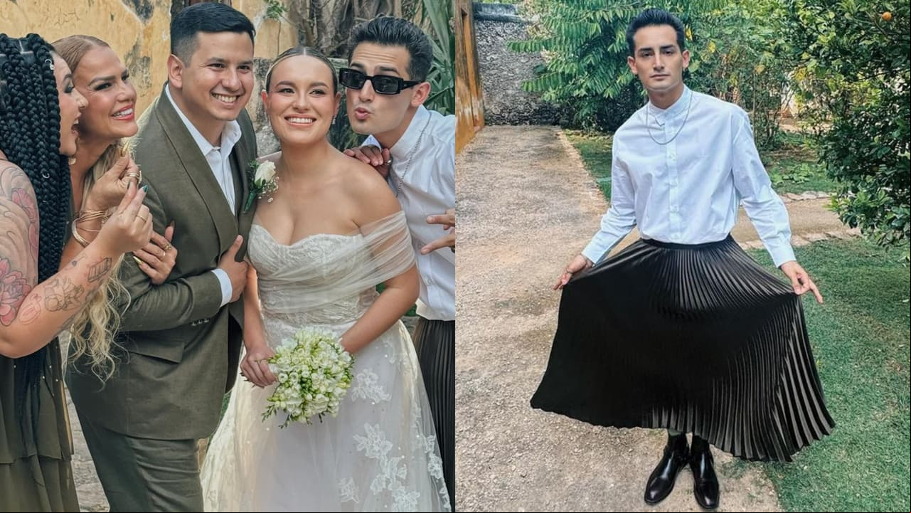 Emilio Osorio reacciona tras críticas por vestirse con una falda en boda de su hermano