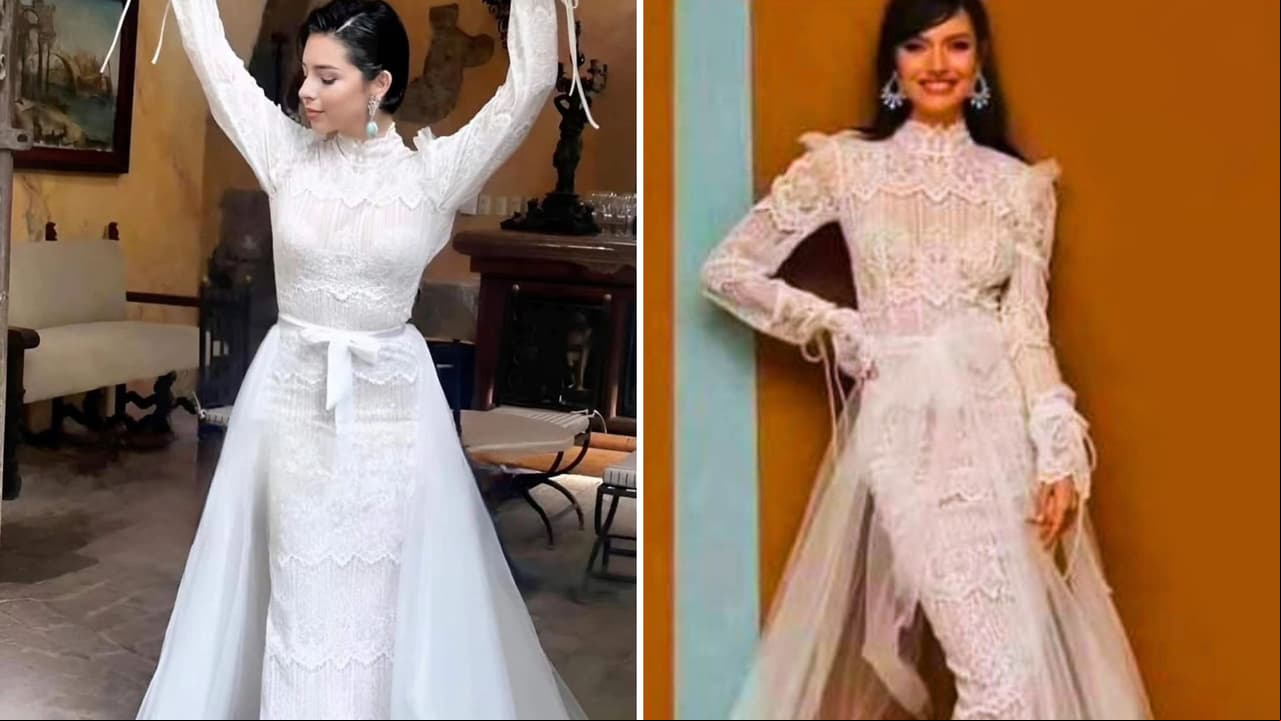 ¿Cuánto costó el vestido de novia de Ángela Aguilar?: Aseguran que lo puedes comprar con descuento en Internet