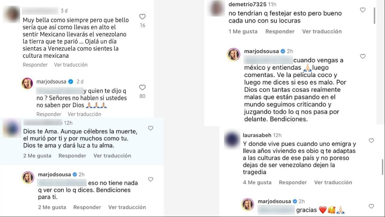 Marjorie de Sousa se defiende de críticas por celebrar el Día de Muertos