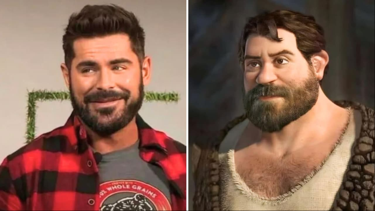 Parecido de Zac Efron con Shrek guapo