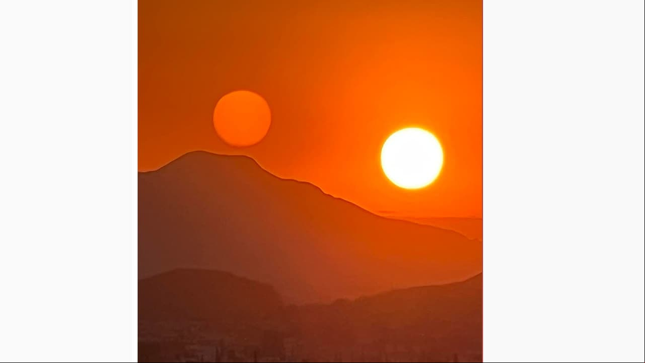 Tiktoker capta dos soles al mismo tiempo en el cielo