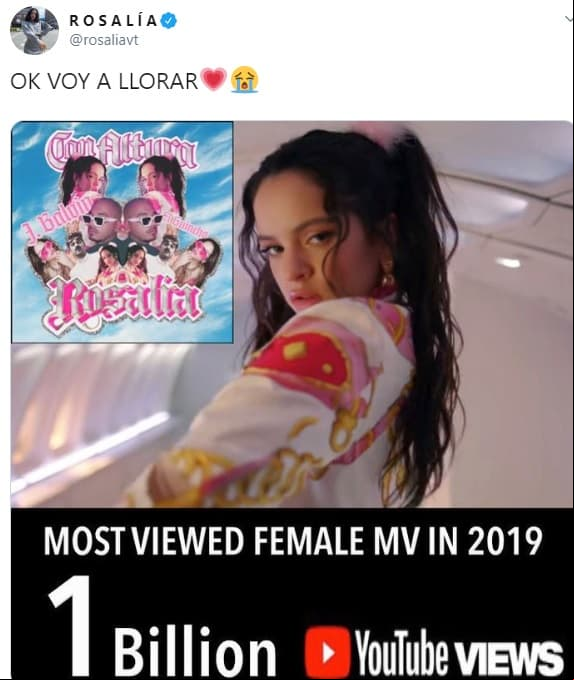 Rosalía celebra su nuevo logro y asegura estar al borde de las lágrimas.