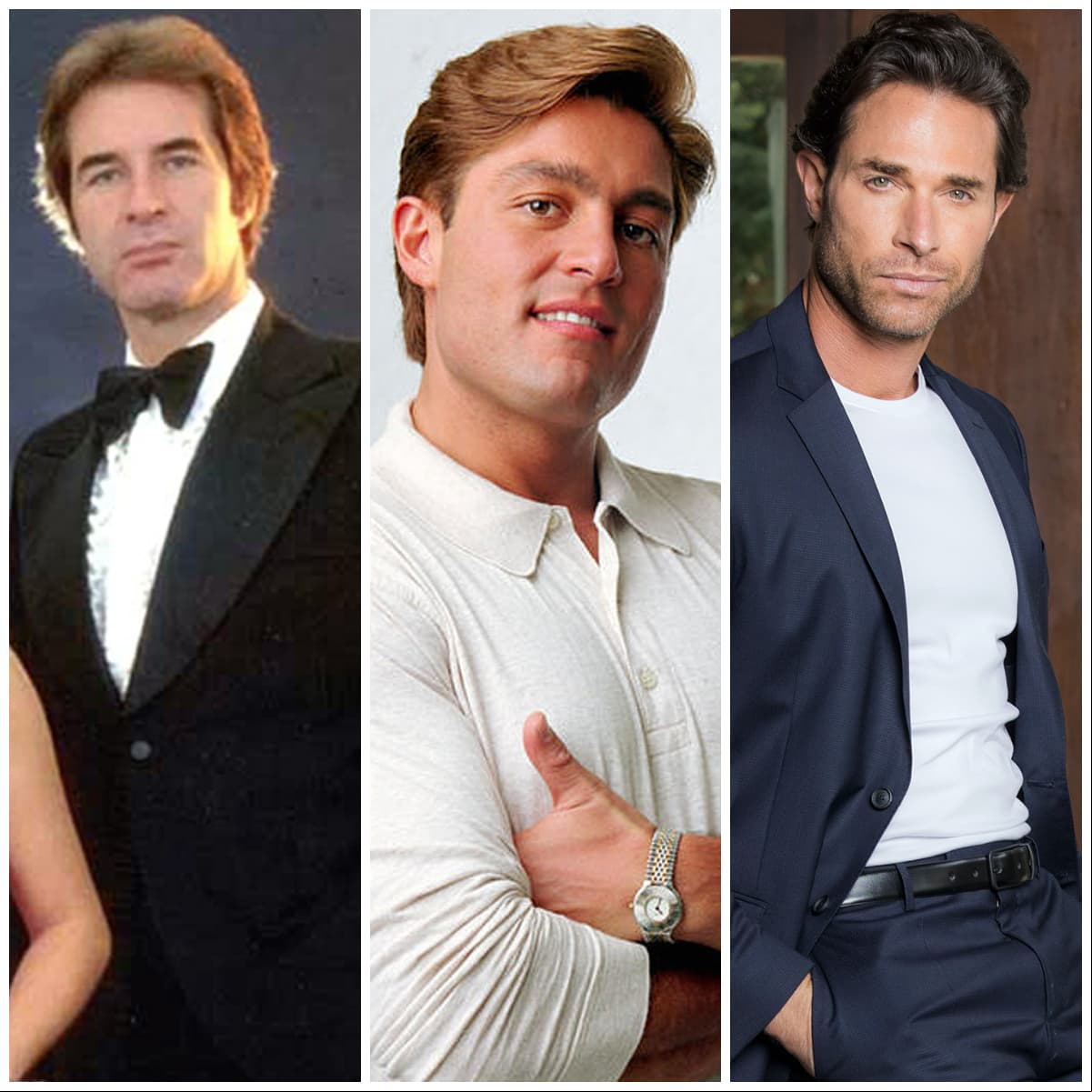 Rogelio Guerra, Fernando Colunga y Sebastián Rulli en sus respectivas versiones de Los ricos también lloran