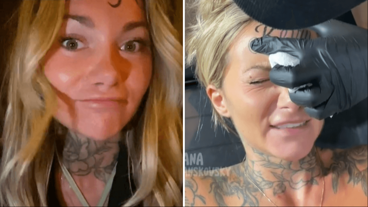 Mujer se tatúa el nombre de su novio en la frente y responde a críticas: “No me arrepentiré”