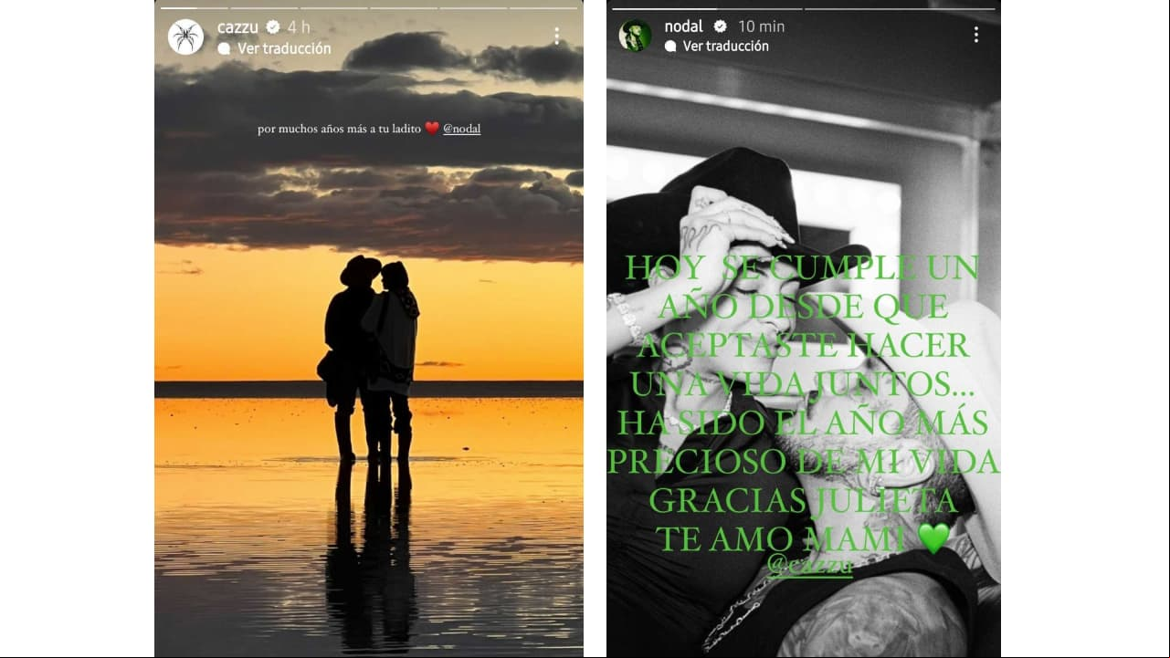 Christian Nodal y Cazzu cumplieron su primer año de novios