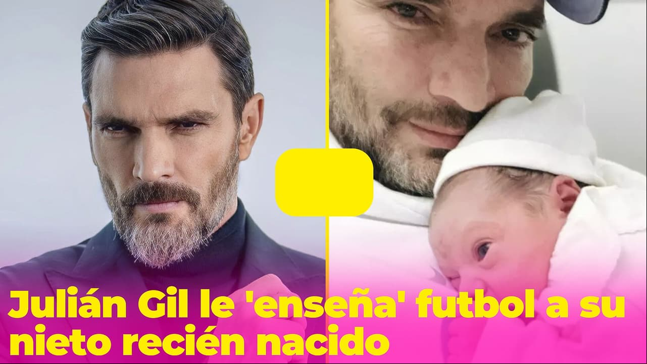 Julián Gil le dio su primera lección de futbol a su nieto: le dicen que es el abuelo más tierno