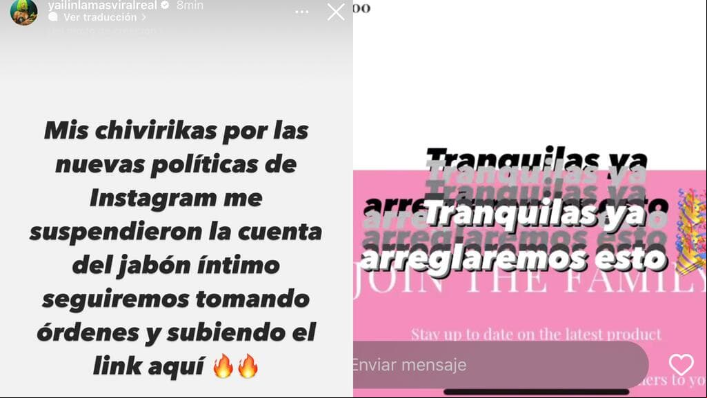 Luego, Yailin La Más Viral explicó con estas publicaciones por qué desapareció su mensaje.