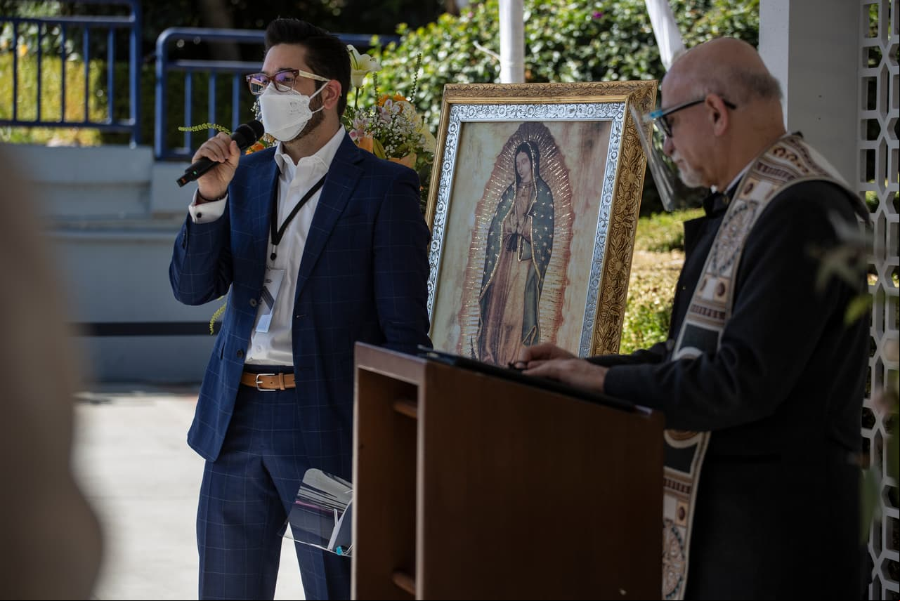 El productor Pedro Ortíz de Pinedo agradeció la bendición y dio unas palabras para todos los presentes.